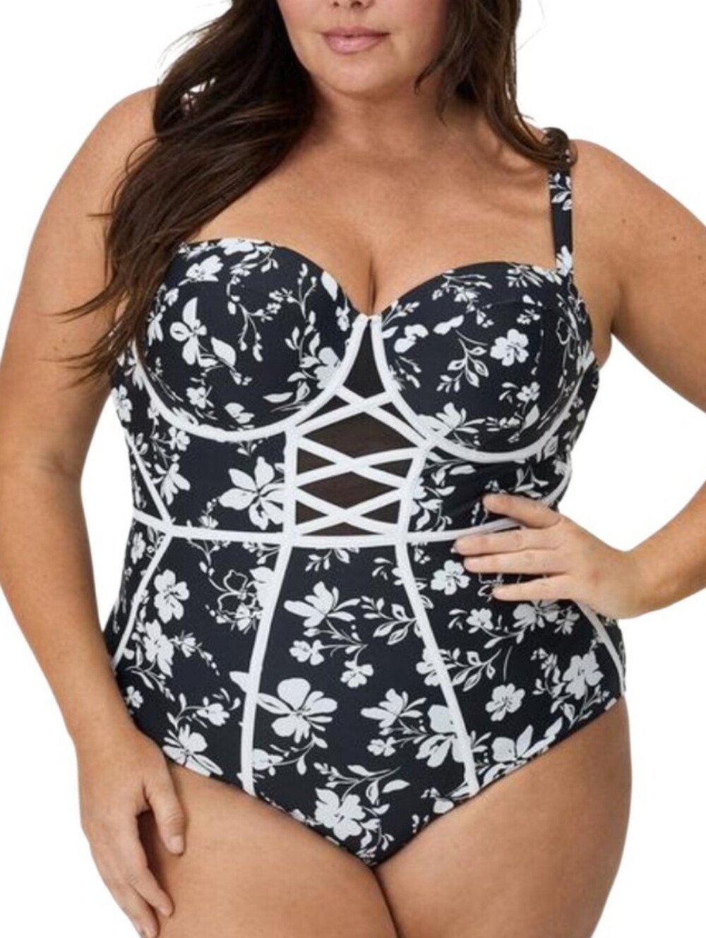 Torrid Slim Fix Underwire One Piece Swimsuit Size 3XL DD/F NWT